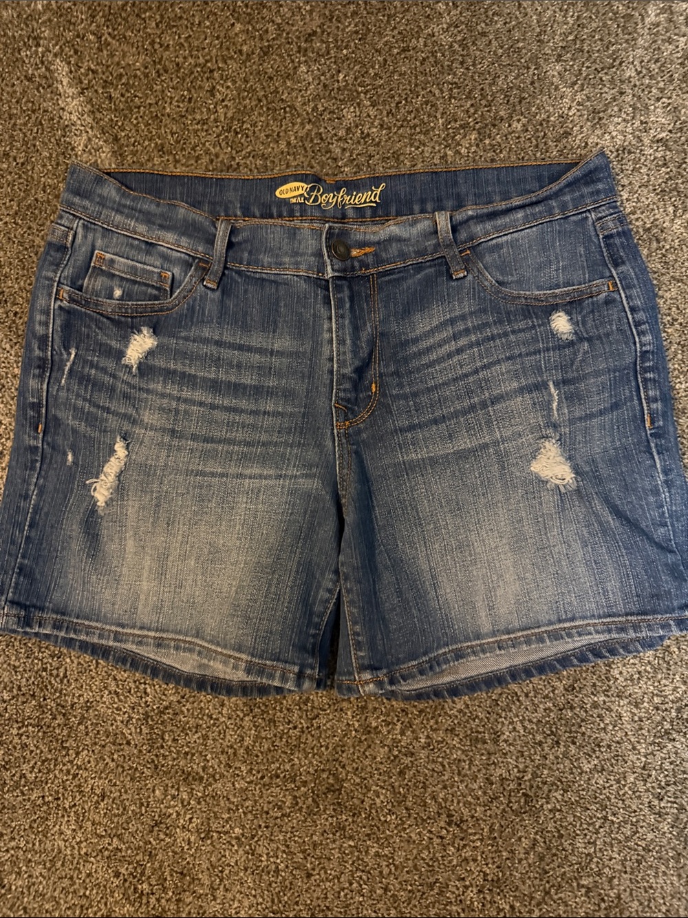 Old Navy Distressed Boyfriend Jean Shorts - Light Blue